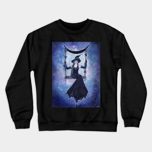 Moon Swing Witch By Renee Lavoie Crewneck Sweatshirt by ReneeLLavoie